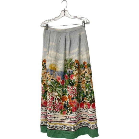 Zara Womens Midi Skirt Layered M Medium Multicolor Floral Pleated 3787/348 NWT - Picture 2 of 15